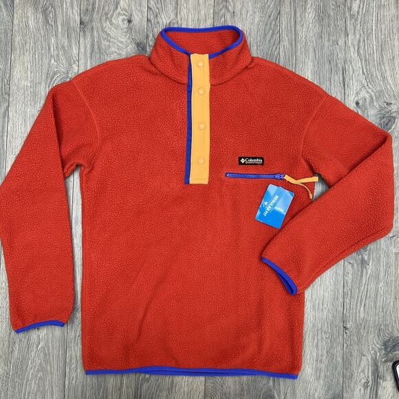Columbia 1/2 Snap Jacket Size Small Mens Red Orange Helvetia $85 - Picture 1 of 12